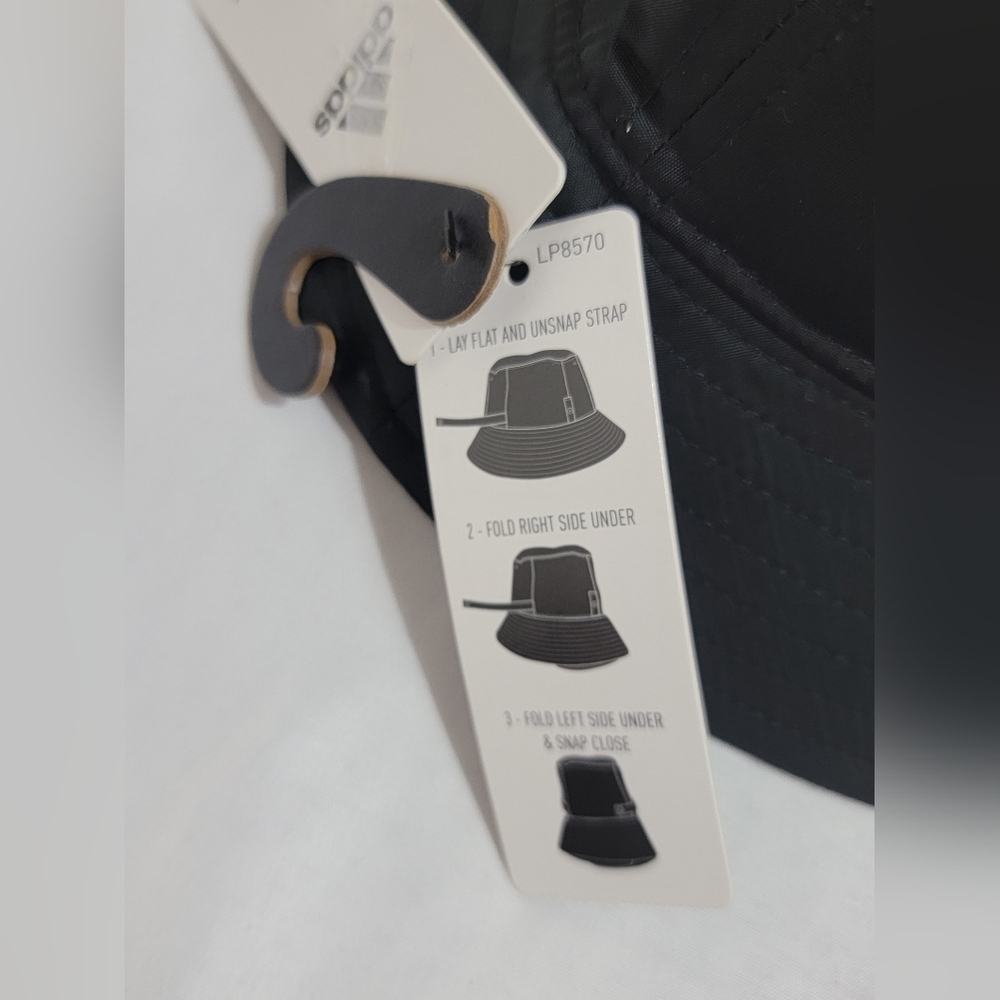 Adidas Womens Foldable Black Bucket Hat With Snap Closure For Easy Storage New - Picture 5 of 8